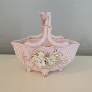 Vintage Bond Ware Pink & Gold Basket